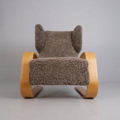 Alvar Aalto Alvar Aalto Highback Tank Arm Chair Model A 38 in Sheepskin Artek 1940s - 4502067