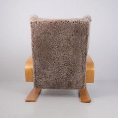 Alvar Aalto Alvar Aalto Highback Tank Arm Chair Model A 38 in Sheepskin Artek 1940s - 4502071