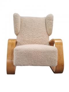 Alvar Aalto Alvar Aalto Highback Tank Arm Chair in Sheepskin A 38 Artek 1940s - 3972926