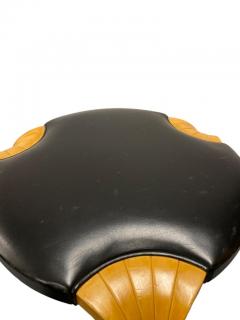 Alvar Aalto Alvar Aalto Stool X600 in Birch and Original Black Leather Artek 1960s - 3944063