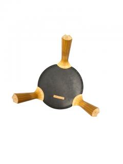 Alvar Aalto Alvar Aalto Stool X600 in Birch and Original Black Leather Artek 1960s - 3944064