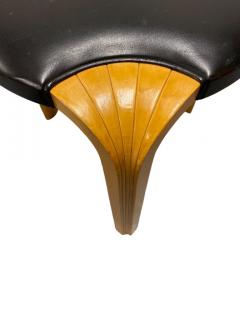 Alvar Aalto Alvar Aalto Stool X600 in Birch and Original Black Leather Artek 1960s - 3944065
