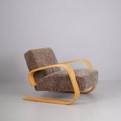 Alvar Aalto Alvar Aalto Tank Arm Chair Model 400 in Sheepskin Artek 1950s - 4502078