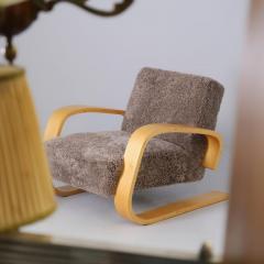 Alvar Aalto Alvar Aalto Tank Arm Chair Model 400 in Sheepskin Artek 1950s - 4502087