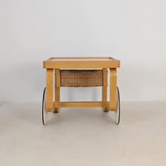 Alvar Aalto Alvar Aalto Tea Trolley 900 Birch Rattan White Tiles Artek Finland 1960s - 4649386