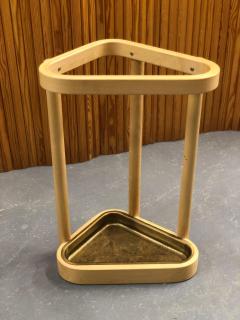 Alvar Aalto Alvar Aalto Triangular Umbrella Stand in Birch and Brass Artek 1970s - 4107796