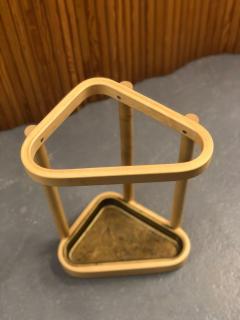 Alvar Aalto Alvar Aalto Triangular Umbrella Stand in Birch and Brass Artek 1970s - 4107800