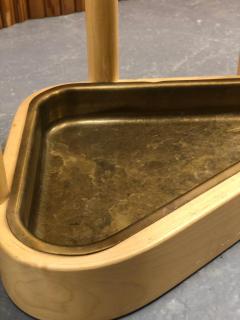 Alvar Aalto Alvar Aalto Triangular Umbrella Stand in Birch and Brass Artek 1970s - 4107801