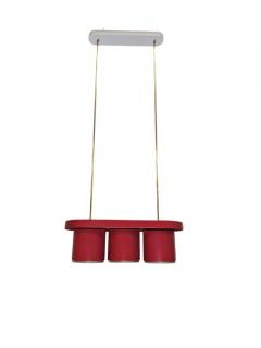 Alvar Aalto Alvar Aalto Triplets Pendant Model A 203 In Brass Red Valaistusty 1950s - 3932647