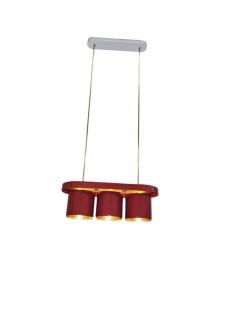 Alvar Aalto Alvar Aalto Triplets Pendant Model A 203 In Brass Red Valaistusty 1950s - 3932650