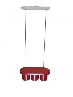 Alvar Aalto Alvar Aalto Triplets Pendant Model A 203 In Brass Red Valaistusty 1950s - 3932652