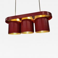 Alvar Aalto Alvar Aalto Triplets Pendant Model A 203 In Brass Red Valaistusty 1950s - 3935555