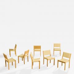 Alvar Aalto Dining Room Chairs with Birch and Raffia Finland 1980s - 4767847