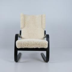 Alvar Aalto Early Alvar Aalto Armchair Model 401 in White Sheepskin Artek 1940s - 4239002