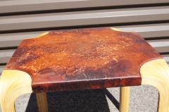 Alvar Aalto Fan Leg Side Table Model X601 in Birch and Leather by Alvar Aalto for Artek - 2533753