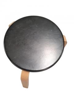 Alvar Aalto Iconic Alvar Aalto 3 legged Stool Model 60 Birch Black Pegamoid Artek 1950s - 3965333