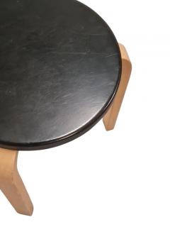 Alvar Aalto Iconic Alvar Aalto 3 legged Stool Model 60 Birch Black Pegamoid Artek 1950s - 3965335
