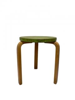 Alvar Aalto Iconic Alvar Aalto 3 legged Stool Model 60 Birch Green Paint Artek 1940s - 3944022