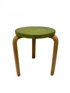 Alvar Aalto Iconic Alvar Aalto 3 legged Stool Model 60 Birch Green Paint Artek 1940s - 3944023