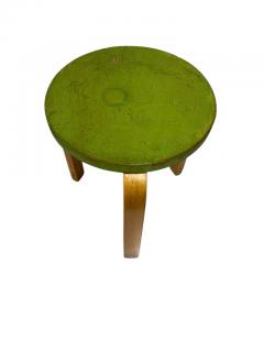 Alvar Aalto Iconic Alvar Aalto 3 legged Stool Model 60 Birch Green Paint Artek 1940s - 3944024