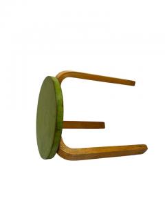 Alvar Aalto Iconic Alvar Aalto 3 legged Stool Model 60 Birch Green Paint Artek 1940s - 3944030