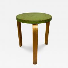 Alvar Aalto Iconic Alvar Aalto 3 legged Stool Model 60 Birch Green Paint Artek 1940s - 3946066