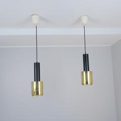 Alvar Aalto Pair of Alvar Aalto Brass Black Hand Grenade Pendants A110 Valaistusty 1950s - 4345592