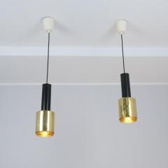 Alvar Aalto Pair of Alvar Aalto Brass Black Hand Grenade Pendants A110 Valaistusty 1950s - 4345595
