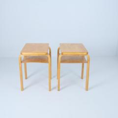 Alvar Aalto Pair of Alvar Aalto Small Side Tables Model A86 in Honey Birch Artek 1940s - 4308005