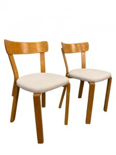 Alvar Aalto Pair of Alvar Aalto War Time Chairs With Finger Joints Model 69 Artek 1940s - 3932697