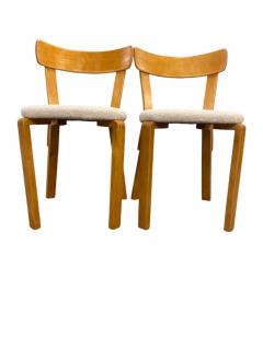 Alvar Aalto Pair of Alvar Aalto War Time Chairs With Finger Joints Model 69 Artek 1940s - 3932723