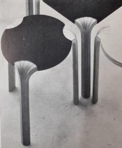 Alvar Aalto Rare Alvar Aalto Stool X600 for Artek in Original Blue Leather and Birch 1950s - 4001005