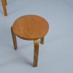 Alvar Aalto Set of 4 Alvar Aalto Stackable 3 Legged Stools Model 60 in Brich Artek 1930s - 4345508