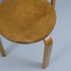 Alvar Aalto Set of 6 Alvar Aalto 3 Legged Stackable Stools Model 60 Artek 1960s - 4230866
