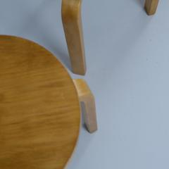 Alvar Aalto Set of 6 Alvar Aalto 3 Legged Stackable Stools Model 60 Artek 1960s - 4230867