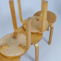 Alvar Aalto Set of 6 Alvar Aalto 3 Legged Stackable Stools Model 60 Artek 1960s - 4230870