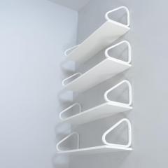 Alvar Aalto Set of Four White Alvar Aalto Minimalistic Shelves 112B in Birch Artek 1960s - 4561523