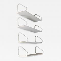 Alvar Aalto Set of Four White Alvar Aalto Minimalistic Shelves 112B in Birch Artek 1960s - 4568649