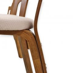 Alvar Aalto Set of Six Alvar Aalto Model 65 Chairs in Birch and Beige Fabric Artek 1950s - 4173943
