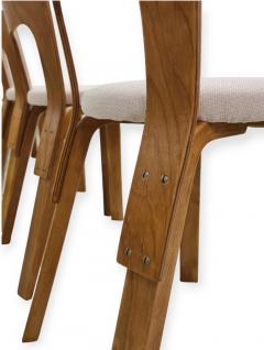 Alvar Aalto Set of Six Alvar Aalto Model 65 Chairs in Birch and Beige Fabric Artek 1950s - 4173946