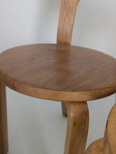 Alvar Aalto Set of Six Alvar Aalto Model 66 Chairs in Birch Artek 1950s - 4789591