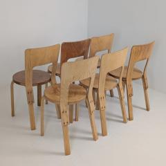 Alvar Aalto Set of Six Alvar Aalto Model 66 Chairs in Birch Artek 1950s - 4789595