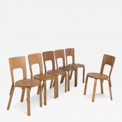 Alvar Aalto Set of Six Alvar Aalto Model 66 Chairs in Birch Artek 1950s - 4790561
