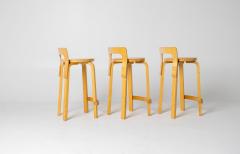 Alvar Aalto Set of Three Alvo Alto Bar Stools - 4586171