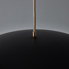 Alvaro Benitez Gabi Perforated Brass Dome Black Painted Metal Pendant by Alvaro Benitez - 4124797