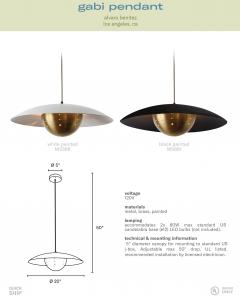 Alvaro Benitez Gabi Perforated Brass Dome Black Painted Metal Pendant by Alvaro Benitez - 4124808