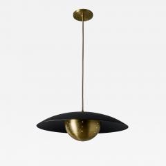 Alvaro Benitez Gabi Perforated Brass Dome Black Painted Metal Pendant by Alvaro Benitez - 4125226