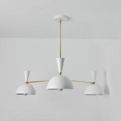 Alvaro Benitez Large Three Cone Lola II Chandelier in White and Brass - 2753702