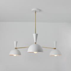 Alvaro Benitez Large Three Cone Lola II Chandelier in White and Brass - 2753703