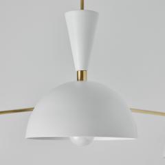 Alvaro Benitez Large Three Cone Lola II Chandelier in White and Brass - 2753705